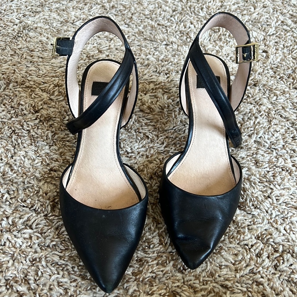 Black Strap Work Heel